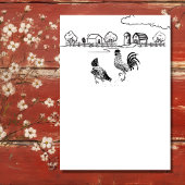 Haan en Kippen Charmant Boerderij Bruiloft Kaart