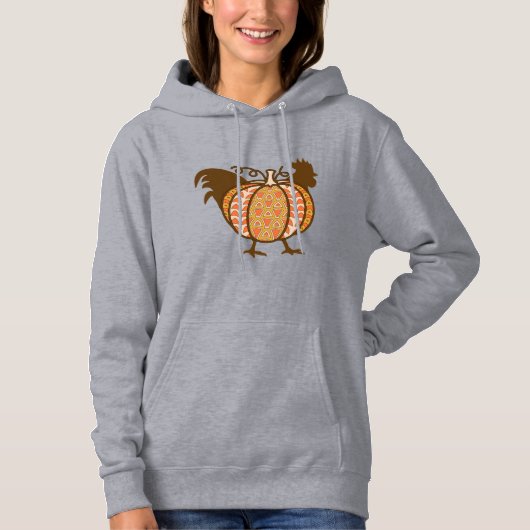 Haan en pompoen hoodie (Voorkant)