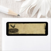 Haan en varken - Prim-retour adreslabels Etiket (Insitu)