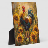 Haan en Zonnebloemen Olieverfschilderij Fotoplaat (Zijkant)