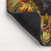 Haan en Zonnebloemen Olieverfschilderij Muismat (Hoek)