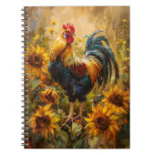 Haan en Zonnebloemen Olieverfschilderij Notitieboek (Voorkant)