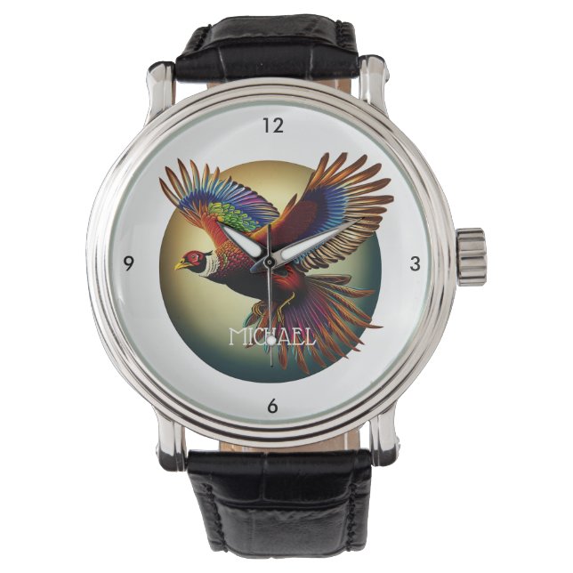 Haan Fazant  Vliegend Horloge (Voorkant)