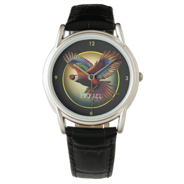 Haan Fazant  Vliegend Horloge (Voorkant)