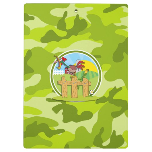 Haan; felgroene camo, camouflage klembord (Achterkant)