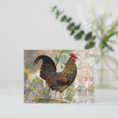 haan Franse collage Boerderij Pet Briefkaart (Staand voorkant)