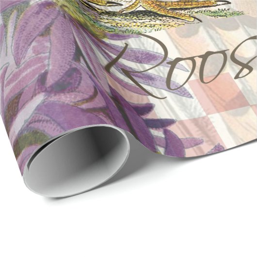  haan Franse collage Boerderij Pet Cadeaupapier (Rol Hoek)