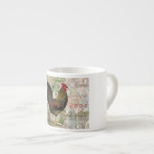 haan Franse collage Boerderij Pet Espresso Kop (Voorkant rechts)