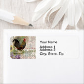  haan Franse collage Boerderij Pet Etiket (Insitu)