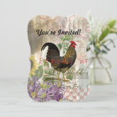  haan Franse collage Boerderij Pet Kaart (Staand voorkant)