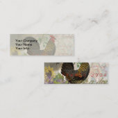  haan Franse collage Boerderij Pet Mini Visitekaartje (Voorkant / Achterkant)