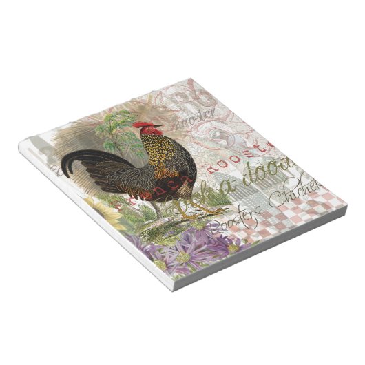  haan Franse collage Boerderij Pet Notitieblok (Schuin)