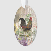  haan Franse collage Boerderij Pet Ornament (voorkant)