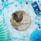  haan Franse collage Boerderij Pet Papieren Bordje (Feest)