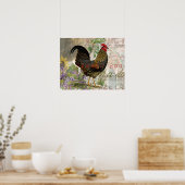 haan Franse collage Boerderij Pet Poster (Keuken)