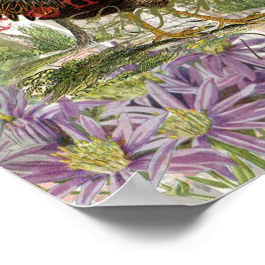  haan Franse collage Boerderij Pet Poster (Hoek)