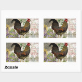  haan Franse collage Boerderij Pet Rechthoekige Sticker (Vel)