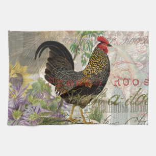  haan Franse collage Boerderij Pet Theedoek