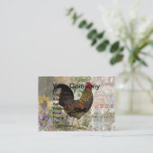  haan Franse collage Boerderij Pet Visitekaartje (Staand voorkant)