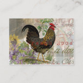  haan Franse collage Boerderij Pet Visitekaartje (Achterkant)