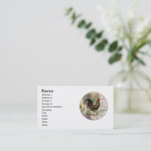  haan Franse collage Boerderij Pet Visitekaartje (Staand voorkant)