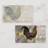  haan Franse collage Boerderij Pet Visitekaartje (Voorkant / Achterkant)