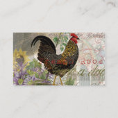  haan Franse collage Boerderij Pet Visitekaartje (Achterkant)