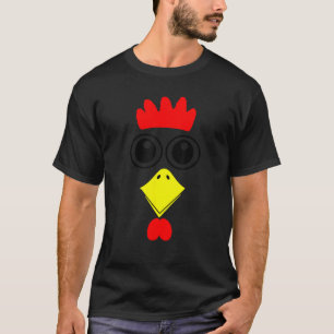 Haan Gezicht Kip Halloween Kostuum Grappig Boerder T-shirt