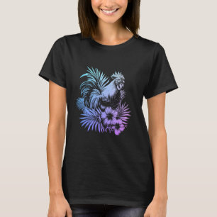 Haan Hawaiiaanse Bloemen Kip Kauai Hawaii Oud T-shirt