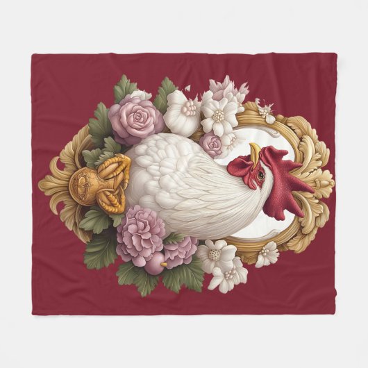 Haan Heraldic Crest Fleece Deken (Voorkant (Horizontaal))