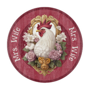 Haan Heraldisch Wapen, kastanjebruin, Snijplank