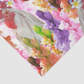 Haan Hollyhocks en Frangipanis, Tissuepapier (Detail)