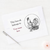 haan illustratie bookplate rechthoekige sticker (Envelop)