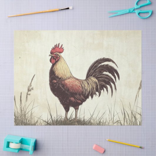 Haan illustratie  Toon Decoupage Tissuepapier (Craft)