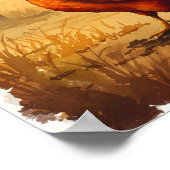 Haan in de ochtend lichte boerderij poster (Hoek)