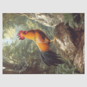 Haan in een jungle landschap decoupage tissuepapier