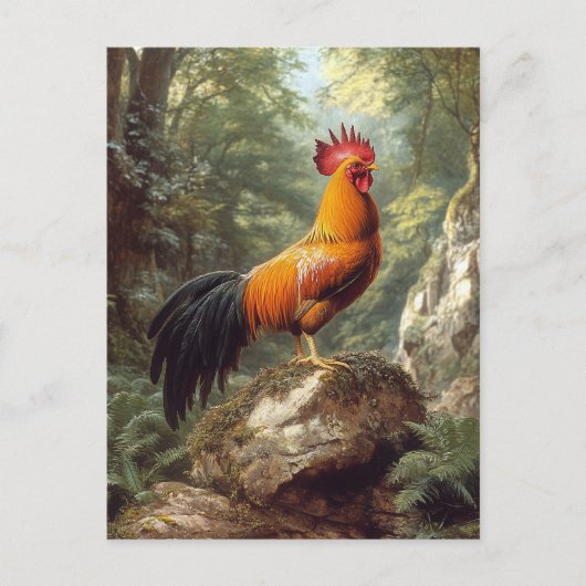 Haan in een Oerwoud landschap Briefkaart (Voorkant)