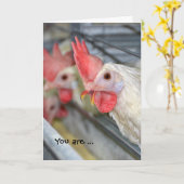 Haan in kooi verjaardagsfeestje humor kaart (Gele Bloem)