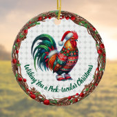 Haan in Lelijke Trui Leuk Peck-tacular Kerstmis Keramisch Ornament