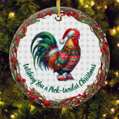 Haan in Lelijke Trui Leuk Peck-tacular Kerstmis Keramisch Ornament