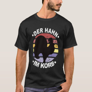 Haan in mand kippenhok pluimvee hen katje t-shirt
