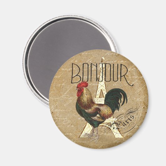 haan in Parijs Frankrijk Eiffeltoren Magneet (Voorkant / Achterkant)