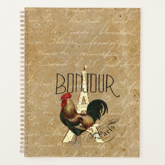  haan in Parijs Frankrijk Eiffeltoren Planner (Voorkant)
