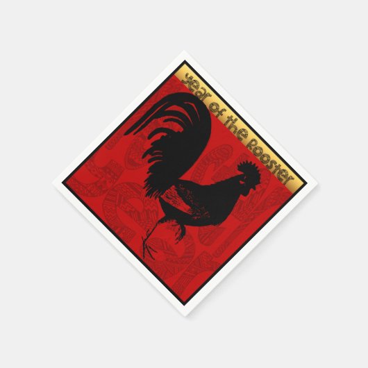 Haan Jaar 2017 Papier servet 1 (Hoek)