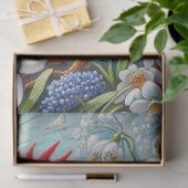 Haan Kip Bloemen Zon Decoupage Tissuepapier (Geschenk)