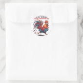 Haan Kip Gevechtspel Hoendervogel Ronde Sticker (Tas)