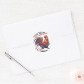 Haan Kip Gevechtspel Hoendervogel Ronde Sticker (Envelop)