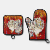 Haan Kip Mitt en Pot Holder Set (Voorkant)