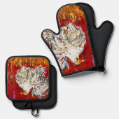 Haan Kip Mitt en Pot Holder Set (Voorkant / Achterkant)