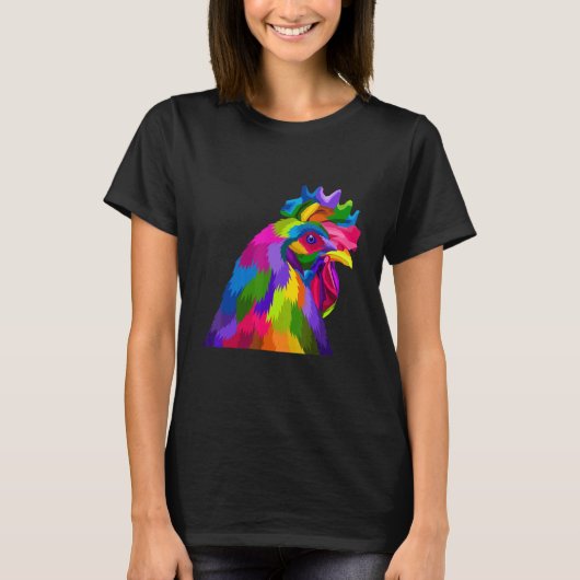Haan Kip Multicolor T-shirt (Voorkant)